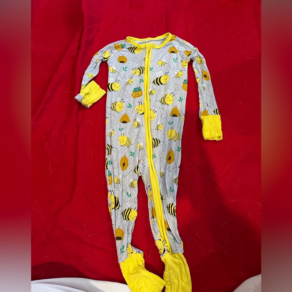 Little Sleepies bee print zippy